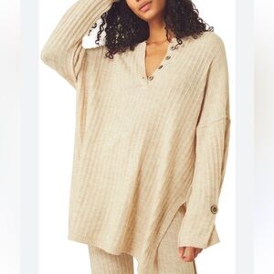 Free People Ribbed Knit Long Sweater size M